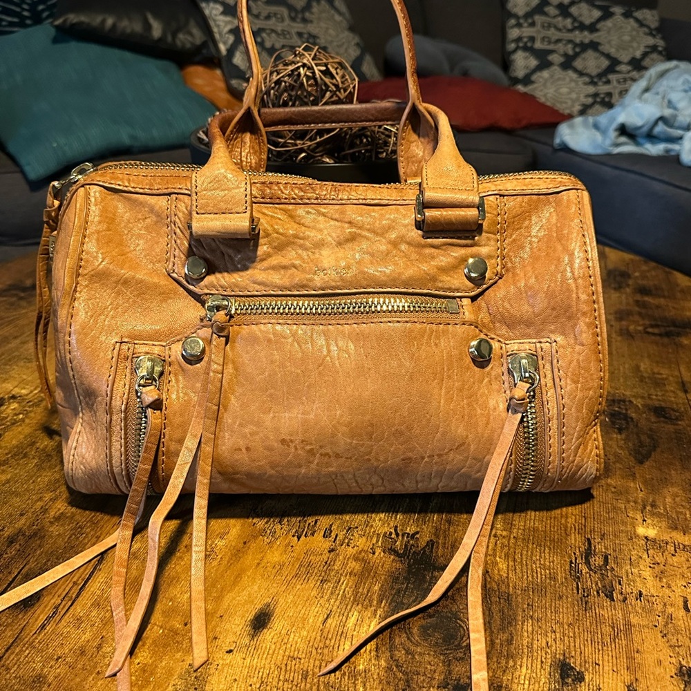 Botkier Tan Tote with Distressed Leather and Tassels
